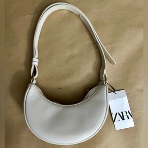 NWT - ZARA Ivory Crescent Crossbody / Shoulder Bag